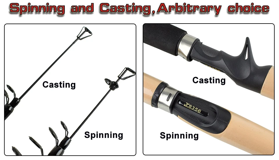 K8356 99% Carbon Travel Fishing Rod 1.8M 2.1M 2.4M 2.7M Portable Telescopic Spinning Fishing Hand Pole Carbon Fiber Casting Rod (11)