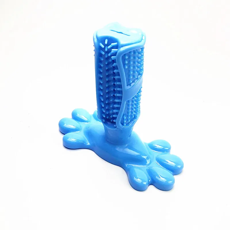 Новая игрушка для собак, безопасная Нетоксичная зубная щетка для укуса, товары для больших и средних собак, игрушки для чистки полости рта, товары для собак - Цвет: Blue