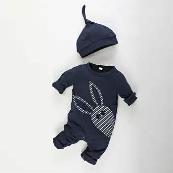 

Imcute 2PCS Cartoon Baby Boy Clothes Long Sleeve Rompers with Hat Newborn Cotton Baby Girl Clothing Jumpsuit Infant Clothing set