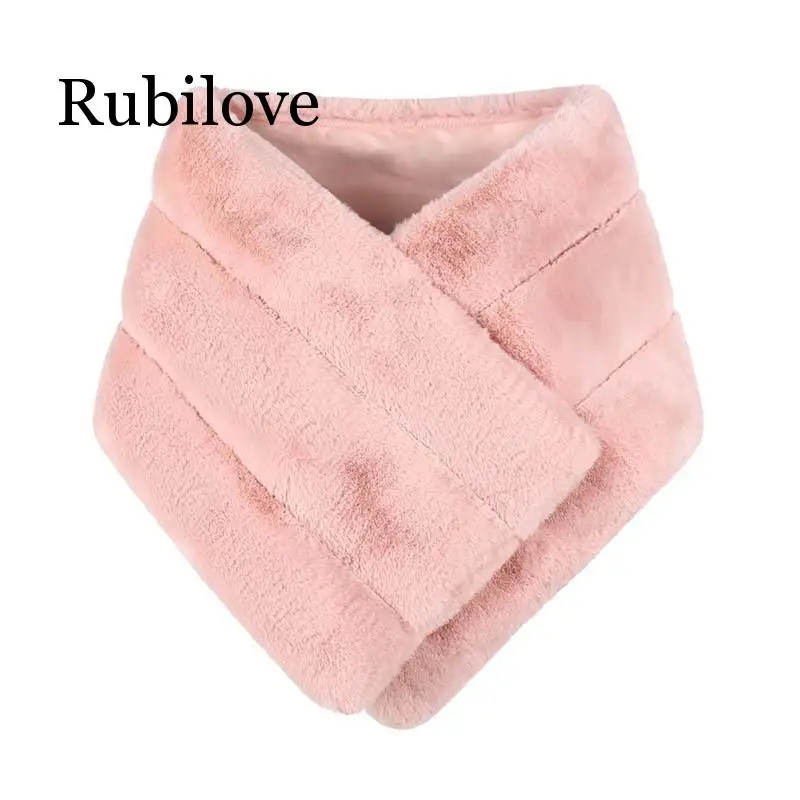 Rubilove теплое зимнее Вязание шерстяной плащ из искусственного лисьего меха кашемировый шарф шаль большие обертывания имитация лисьего меха женское пончо