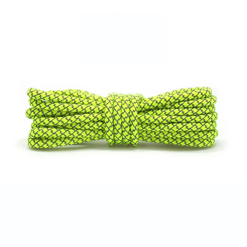 fluorescent yellow Круглые светоотражающие шнурки для обуви, спортивные безопасные кроссовки с шнурками, модные беговые шнурки, Спортивная повседневная обувь на шнуровке, унисекс, Лидер продаж - Цвет: fluorescent yellow