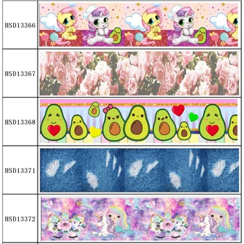 

HuangTao 22MM 25MM 38MM 50MM 75mm Printed Pattern on Grosgrain Ribbon for diy ribbon