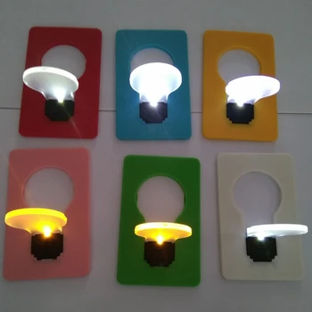 

8pcs Cute Bulbs Children Foldable Pocket Ultrathin Home Decor Credit Card Mini Wallet Christmas Gifts LED Night Light Portable