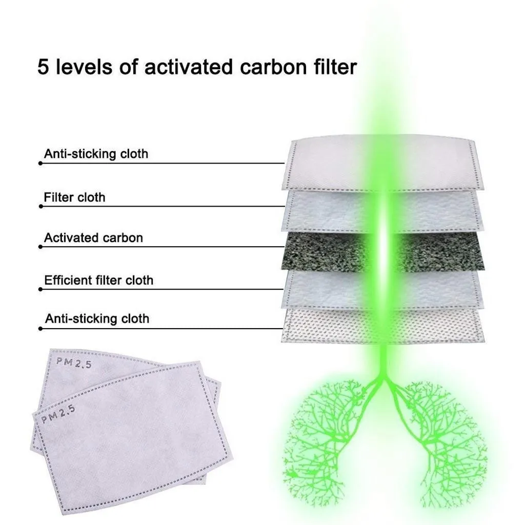 1/50/100pcs Child Mask Gasket Face Mask Filter Activated Carbon Breathing Filters For Maske Filters Masks For Kids Mascarillas