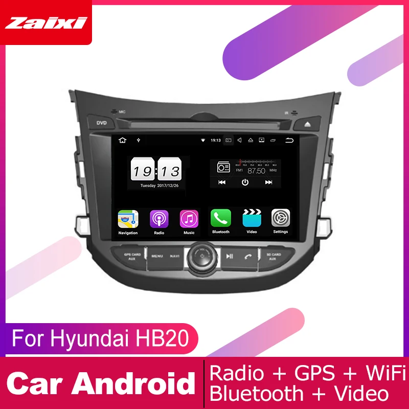 ZaiXi для hyundai HB20 2012~ автомобильное мультимедиа андроид система 2 DIN Автомобильный dvd-плеер gps-навигатор Радио Аудио WiFi