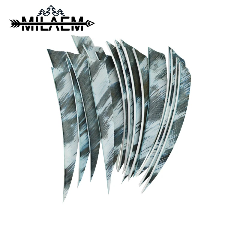 

50 pcs Arrow Feather Right Wings 5 inch Fletching Shield Shape Arrows Vane For Recurve Compound Bow Archery Accessories
