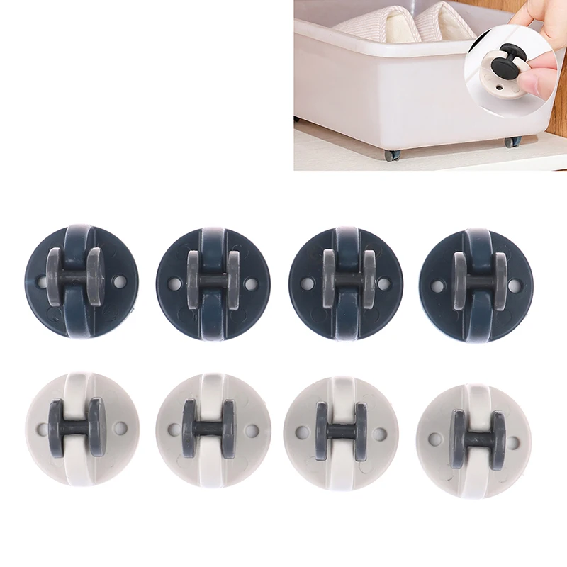 4pcs Adhesive Pulley Storage Box Pulley Trash Can No Noise Box Wheels