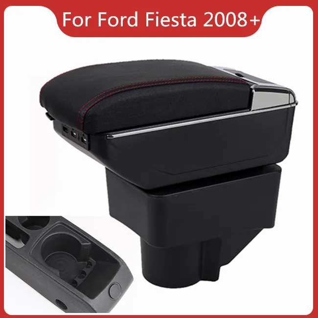 

CAR ARMREST FOR FORD FIESTA 2008+ Car Accessories Parts Console Box Center Arm Rest With Cup Holder Ashtray Storage Box