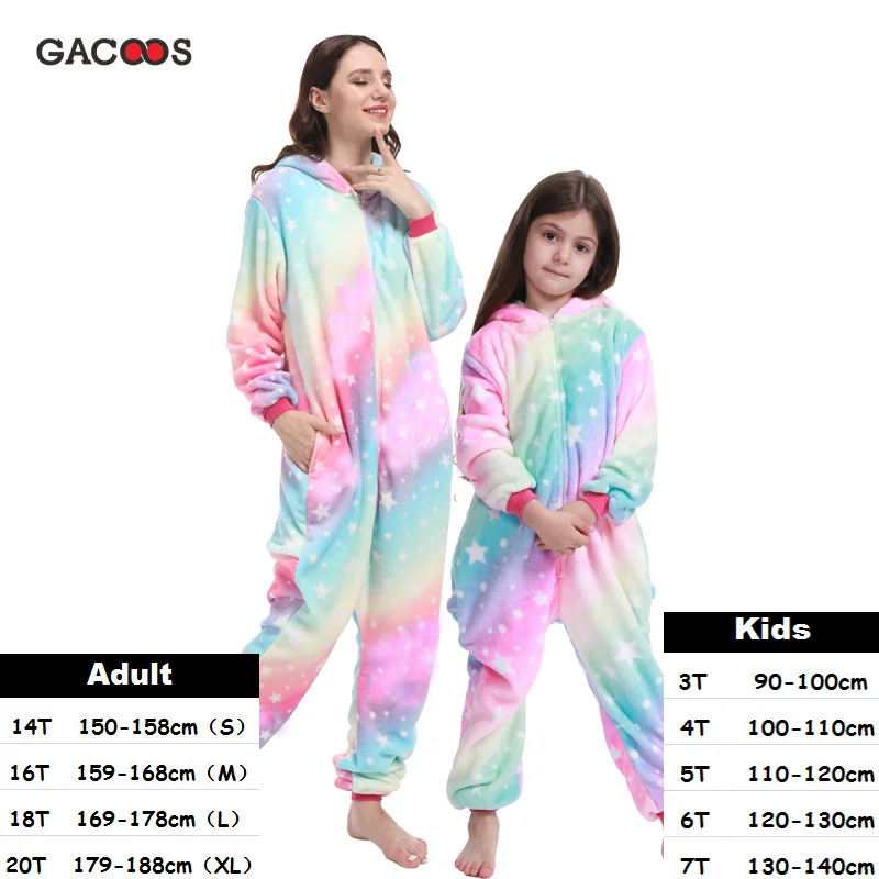 

Kugurumi Kids Adults Unicorn Pajamas Women Sleepwear Onesie Unicornio Anime Licorne Pyjamas For Boys Girls Baby Jumpsuit Nightie