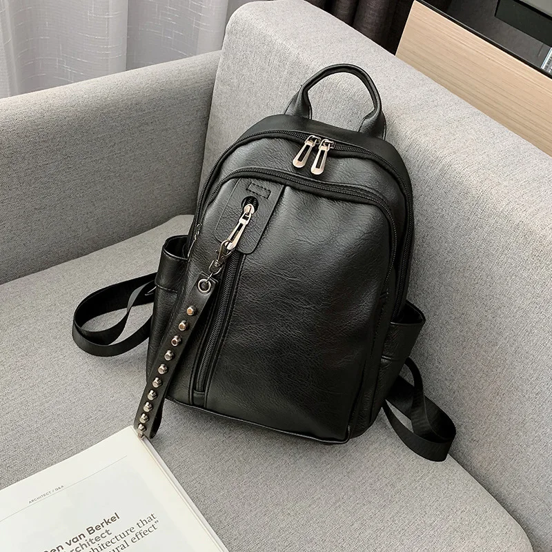 Solid Leather Backpack Multi Funtion 