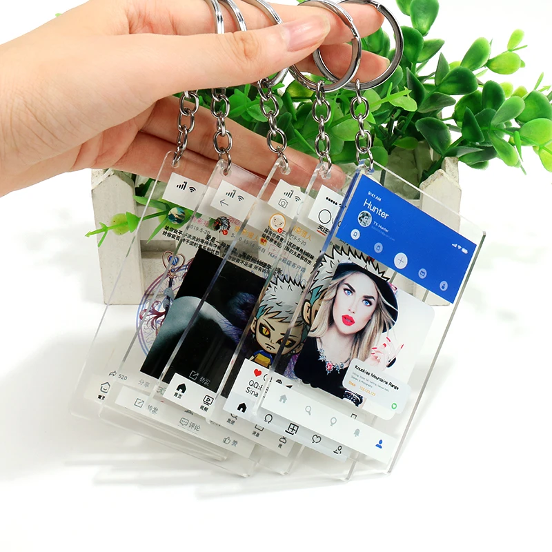 Personalized Music Spotify Code Album Cover Couple Photo Keychain Acrylic Keyring Custom Song Code Christmas Jewelry Gift afbeelding
