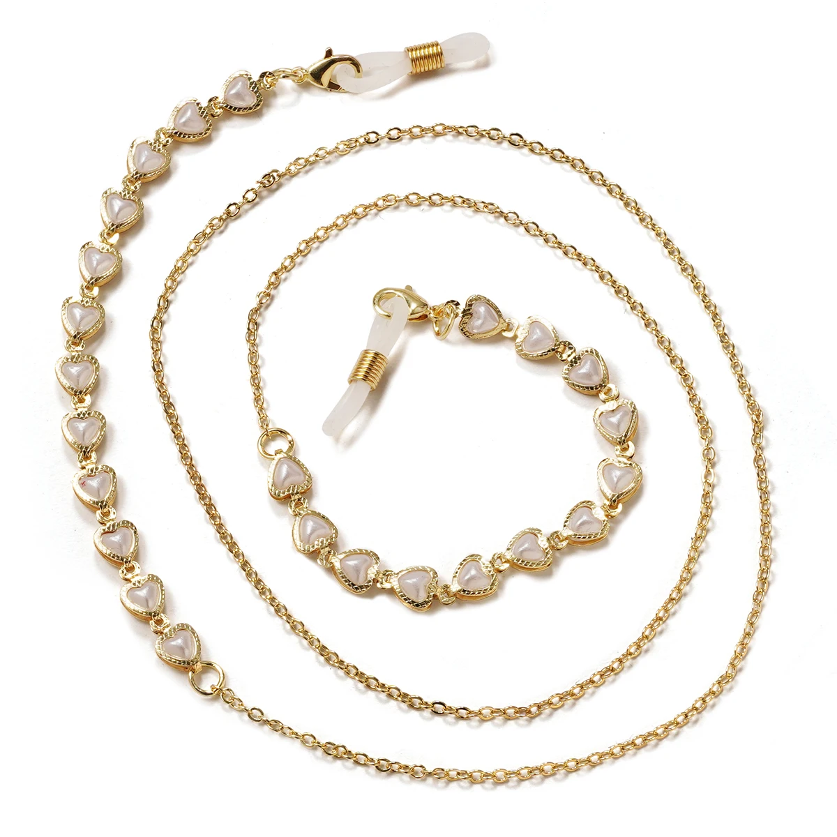 Elegant Acrylic Pearl and Crystal Eyeglasses Chain Necklace - Fashion Jewelry Accessory