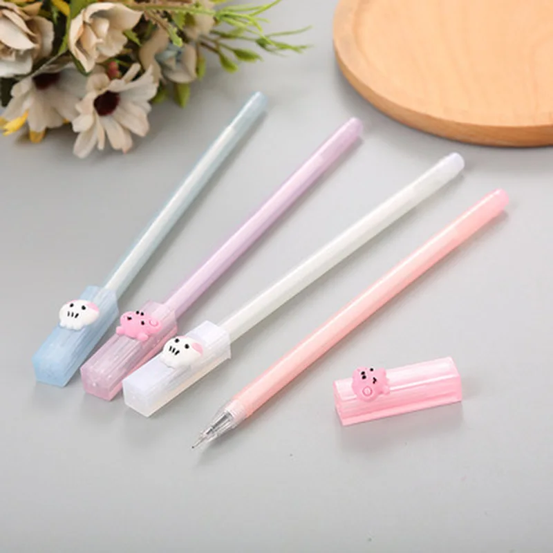 1pcsTransparent котенок гелевая ручка 0 5 мм Новинка Kawaii гель студенческие ручки