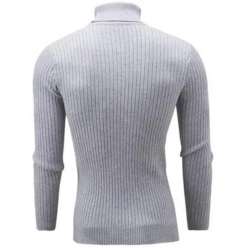 New Autumn Winter Men'S Sweater Men's Turtleneck Solid Color Casual Sweater Men's Slim Fit Brand Knitted Pullovers