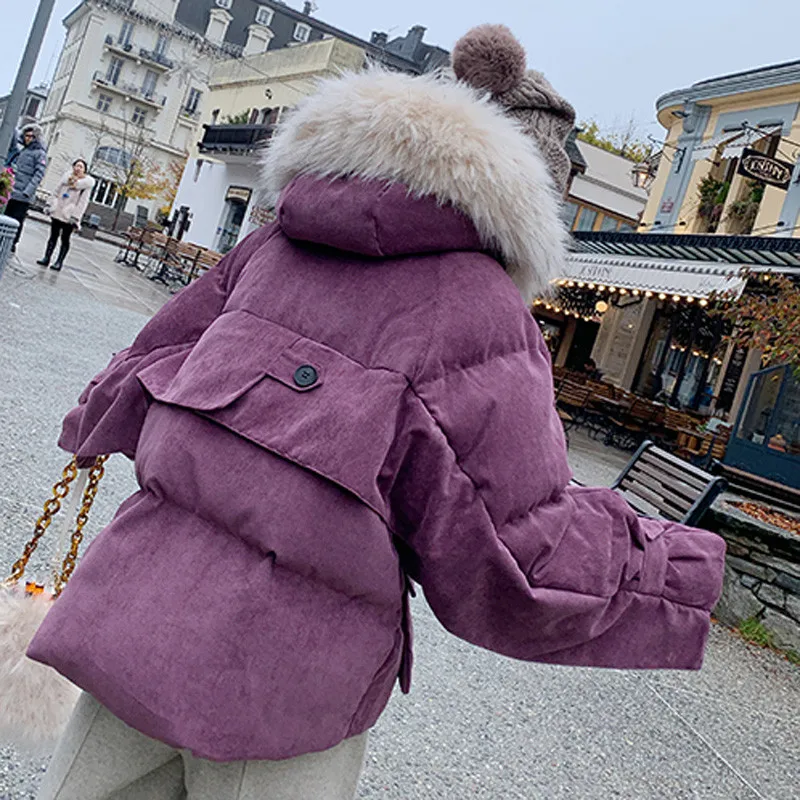 Cotton jacket new fashion High-end short coat female winter cotton outerwear hooded thick warm jacket women loose tops