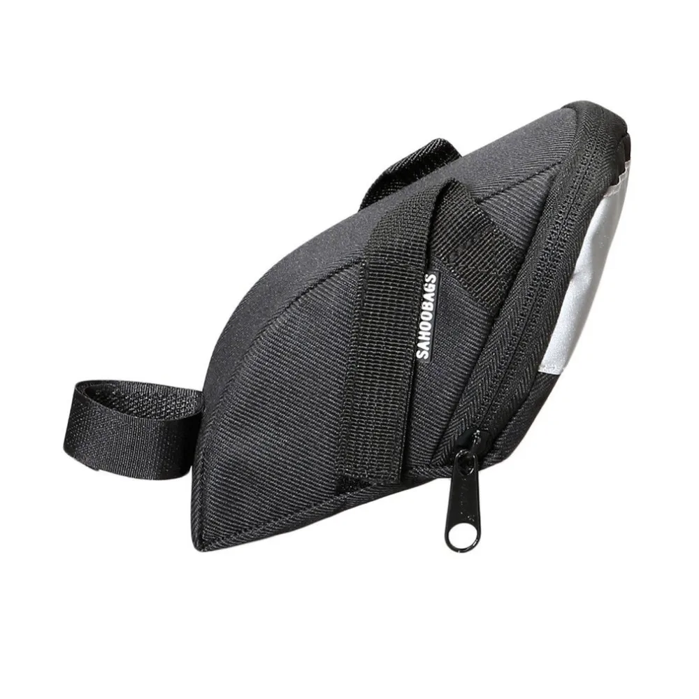 TSAI Reflective Waterproof Bicycle Back Seat Nylon Saddle Bag Cycling MTB Bike Pouch Cycling Seat Bag Seat Rear Tail Bag