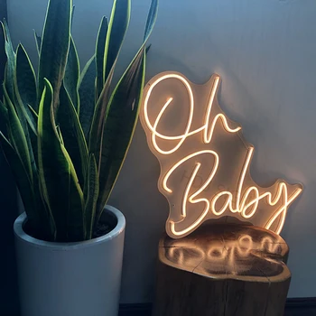

Oh Baby Baby Shower Gender Reveal Party Neon Sign Flex Led Text Neon Light Sign Neon Led Custom Led Neon Sign Home Room Birthday