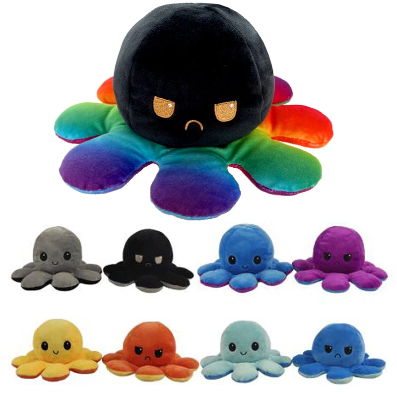 

Reversible Flip Octopus Stuffed Plush Doll Soft Simulation Reversible Plush Toy Color Chapter Plush Doll Filled Plush Child Toy