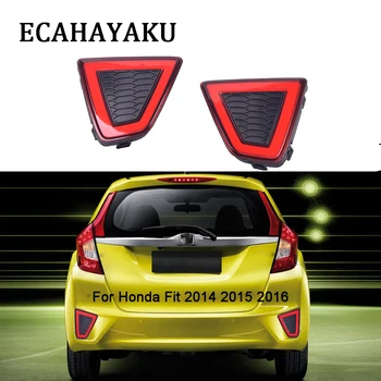 

ECAHAYAKU 1 Pair Car Styling LED DRL Rear Tail Light Rear Bumper Light for Honda Fit 2014 2015 2016 Rear Brake Light DC12V