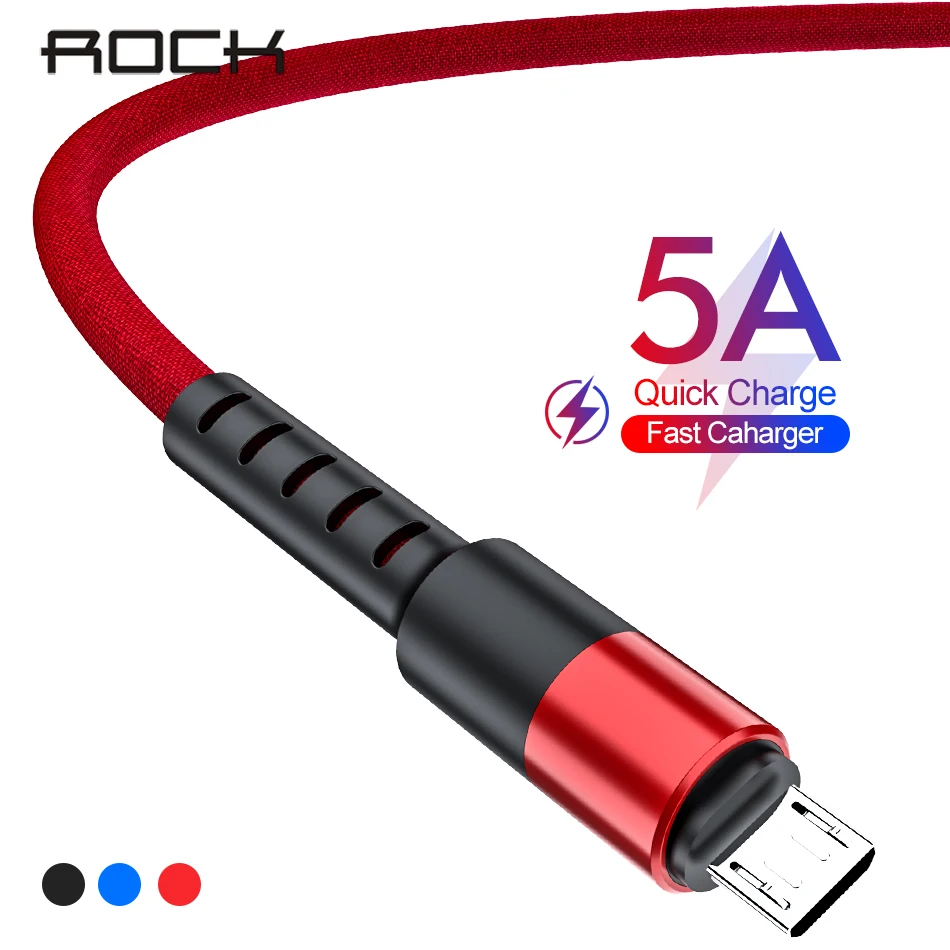 ROCK 1 м 2 м Micro USB кабель для быстрой зарядки для Xiaomi Redmi Note 5 Pro Android кабель для передачи данных для мобильного телефона для samsung S7 Micro Charge