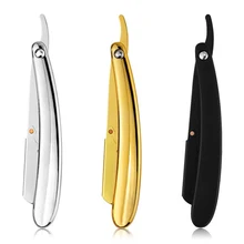 Manual Straight Edge Barber Razor Beard Face Hair Remover Folding Shaving Knife Stainless Steel Shaving Razor Haircut Tools