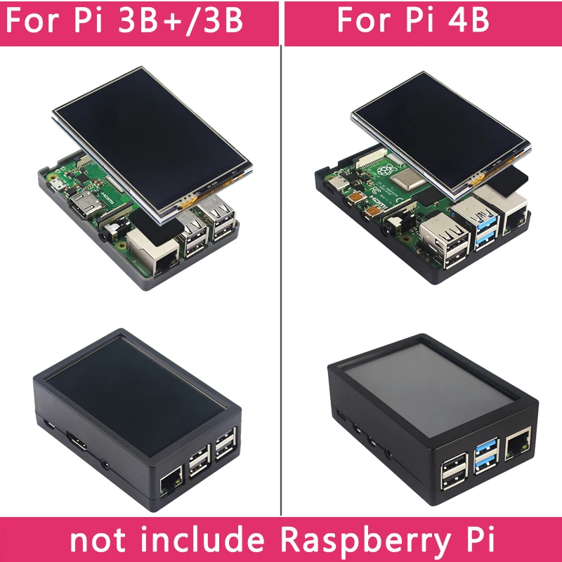Raspberry Pi3.5 Touch Screen com Lcd Display Tft Caixa de Metal Abs Opcional Ventilador 480x320 Lcd Raspberry pi Modelo b ou 3b Mais 3b - Imagem 3