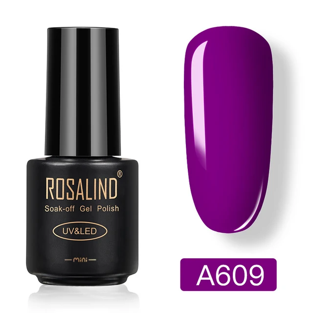 ROSALIND Nail Gel Polish Neon Luminous Hybrid Varnish Manicure Semi Permanent UV Gel Nail Art Base Top Coat Gel Nail Polish New A609
