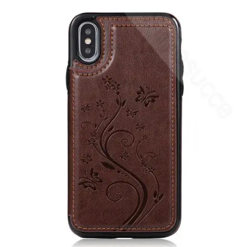 Коричневый Магнитный кожаный чехол-портмоне для samsung S8 S9 S10 Plus - Цвет: Коричневый