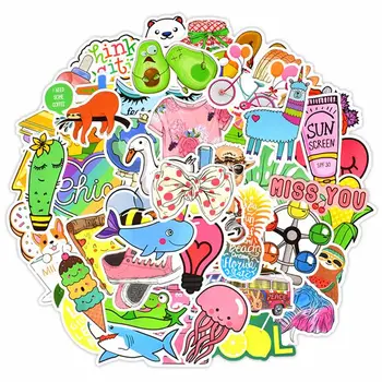 

50 PCS Rainbow Anime Sticker Cute Girl DIY Graffiti Stickers for Water Bottle Laptop Luggage Tablet Skateboard Guitar Phone