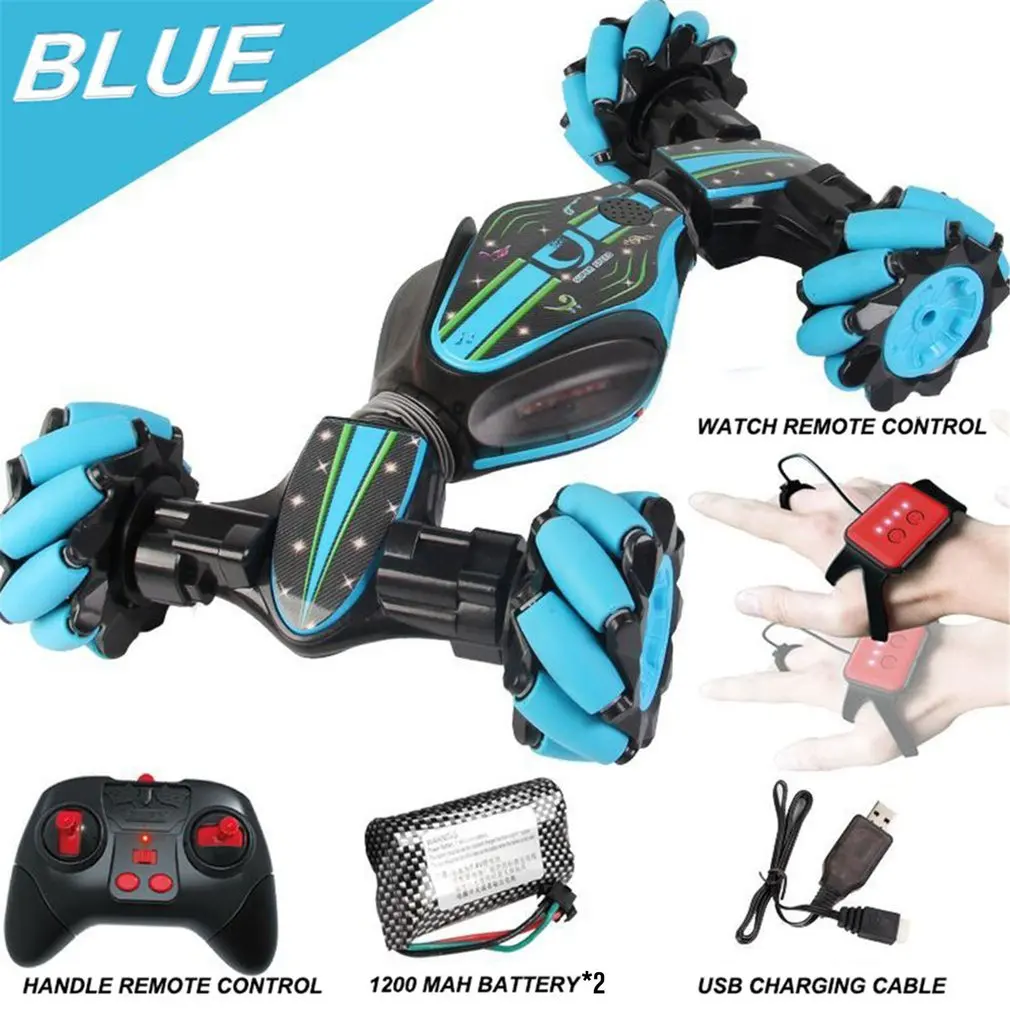Blue 2B 2,4 ГГц RC внедорожный трюк автомобиль амфибия с часами дистанционное управление индукции для детей игрушки подарки - Цвет: Blue 2B