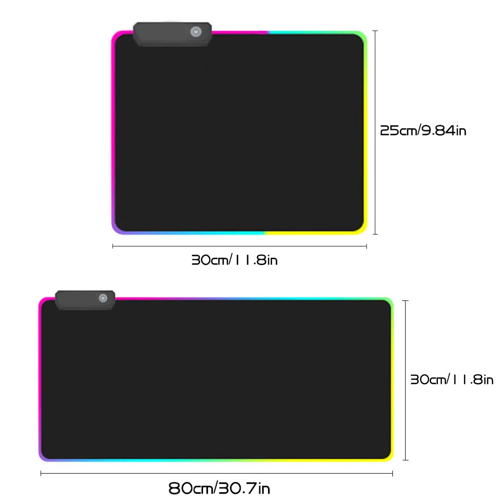 RGB игровой коврик для мыши, негабаритный, светящийся, светодиодный, с расширенной подсветкой, USB клавиатура, утолщенная, красочная, светящаяся, для ПК, ноутбука, рабочего стола