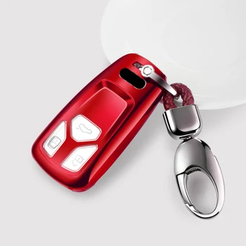 

Waterproof New Soft TPU Car Key Case Full Cover For AUDI A4 B9 Q5 Q7 TT TTS 8S 2016 2017 Car Styling KeyringKeychain Accessories