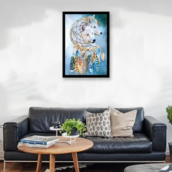 

DIY 5D Diamond Painting Kit for Adults Diamond Art Kit, Paint with Diamonds Embroidery Painting Cross Stitch-2 Wolves