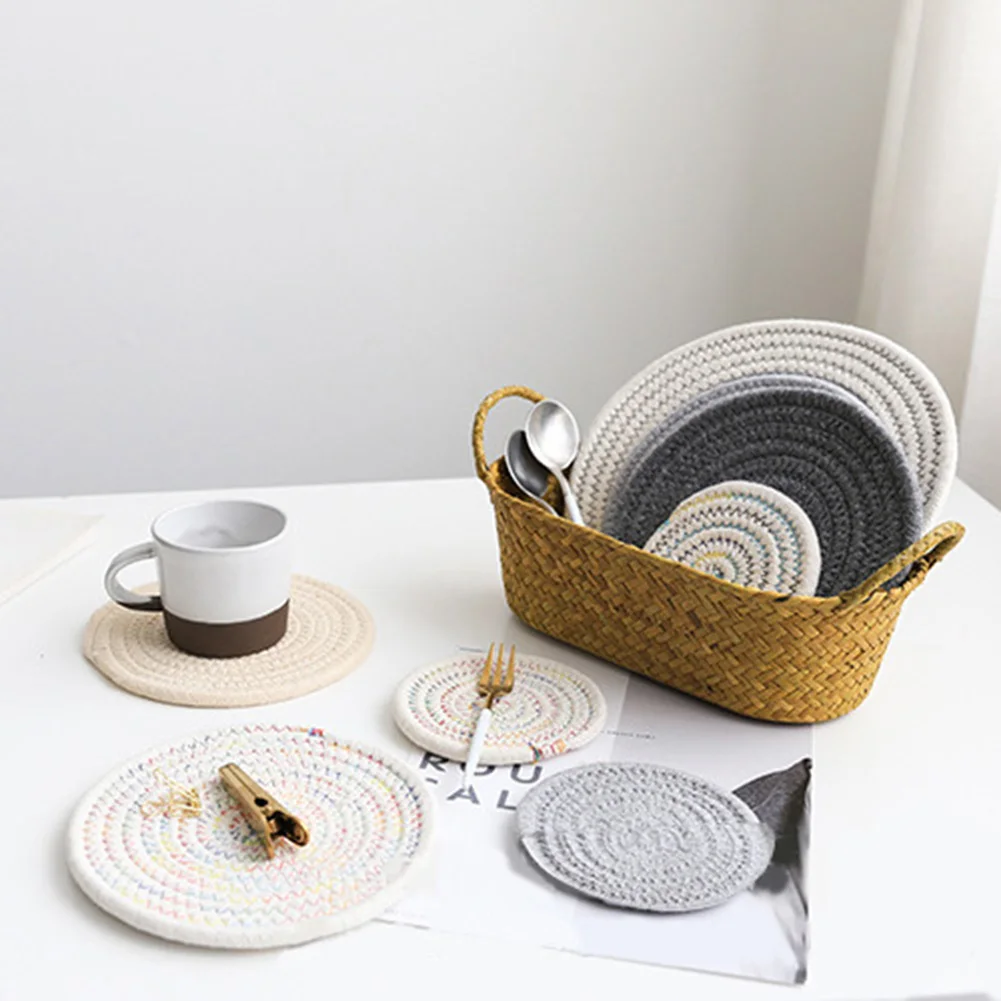 Хлопок Weaved жаростойкая чаша коврик Домашний белый фарфоровый ящик для яиц