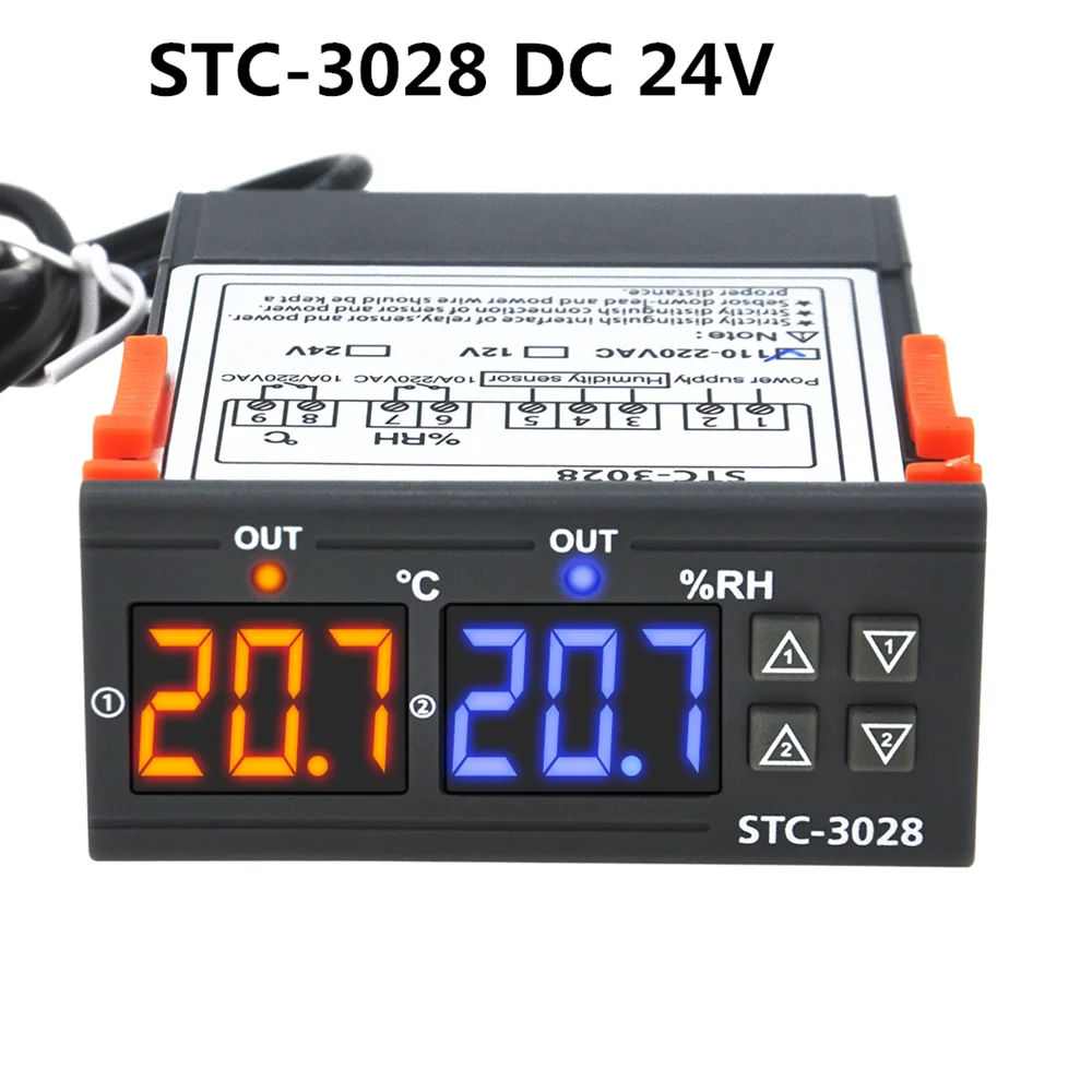 STC-1000 STC-3028 термостат 12 В 24 В 220 В термостат и нагреватель управление кулером инкубатор Скидка 40 - Цвет: STC-3028 DC 24V