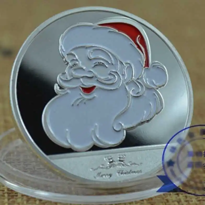 Merry Christmas Санта Клаус Олень посеребренный памятный вызов монеты украшение дома аксессуары