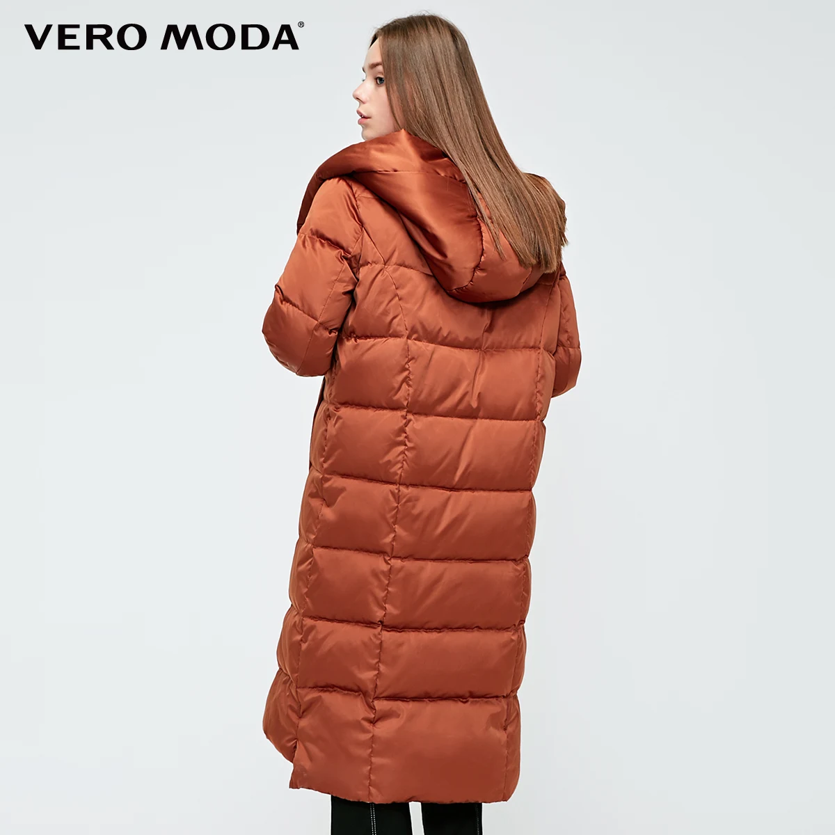 Vero Moda зимняя Глянцевая длинная пуховая куртка с капюшоном на кнопках | 318412508