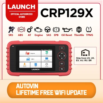 

Launch X431 CRP129X OBD2 Scanner Automotive Code Reader for Engine Transmission ABS SRS with Oil/EPB/SAS/TPMS/Throttle Reset