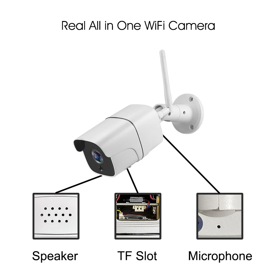 Беспроводная ip-камера WANLIN, 4 МП, 1080 P, Wifi, для улицы, металлическая пуля, встроенный микрофон, динамик, облачное хранилище, MicroSD, TF карта, 128G