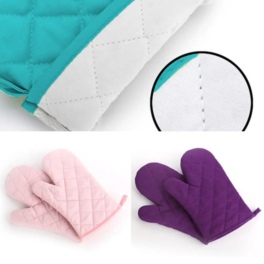Professional Cotton Oven Mitt Heat Proof Resistant Protector Kitchen Cooking Pot Holder Glove Kitchen Bakeware Supplies cotton pot holders