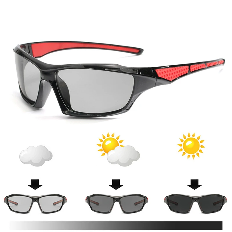 Фотохромные Солнцезащитные очки Спортивные очки автоматически Меняющие цвет солнцезащитные очки для рыбалки кемпинга защита UV400