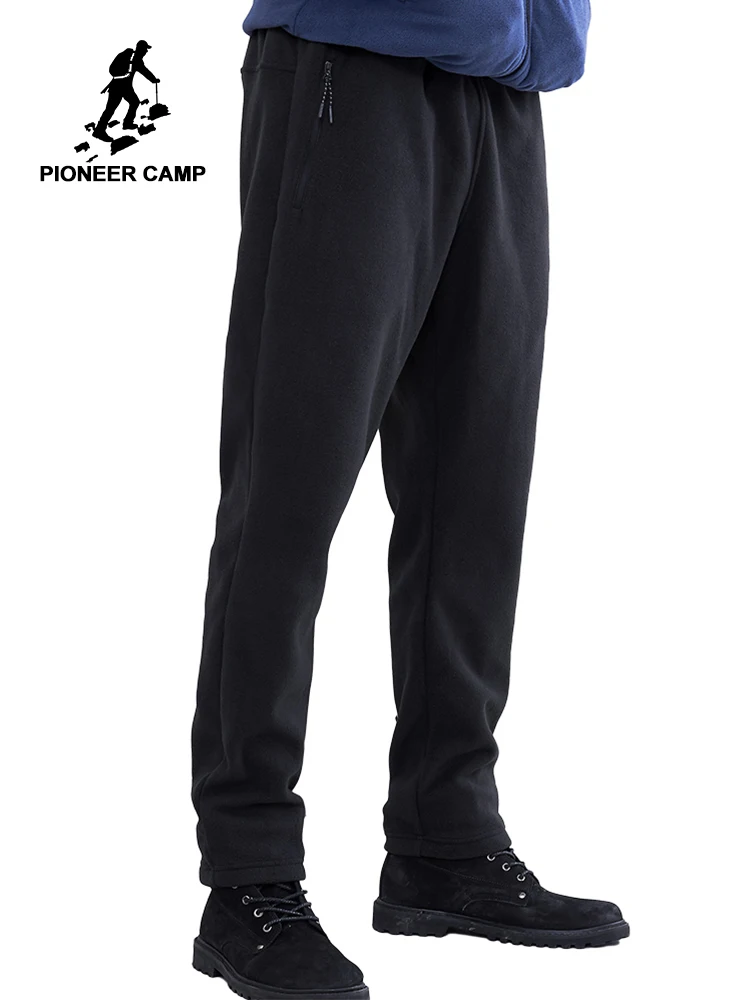 Pioneer Camp флисовые Теплые повседневные брюки мужские однотонные осенние зимние мужские высококачественные мягкие прямые брюки AZZ801372Y