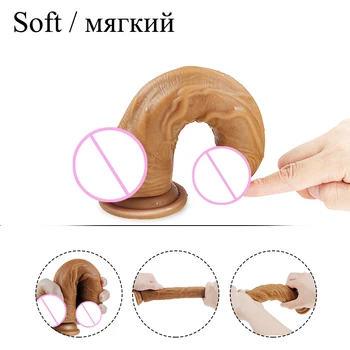 FLXUR Penis Realistic Dildo For Women Soft Flexible Suction Cup Female Masturbator Vagina Adult Erotic Sex Toy Product Cock 2