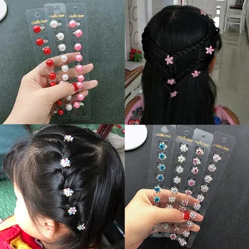 

10 PCS/set Crystal Rhinestone Flower Hair Claws Shiny Butterfly Girls Ornaments Women Wedding Mini Hair Accessories