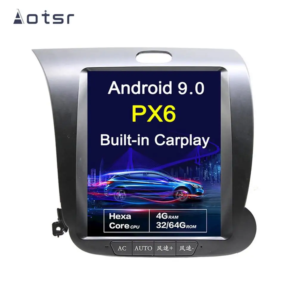 Android 9,0 Tesla стиль 10,4 ''вертикальный экран Автомобильный gps навигатор для KIA CERATO K3 FORTE 2013- головное устройство мультимедийный плеер