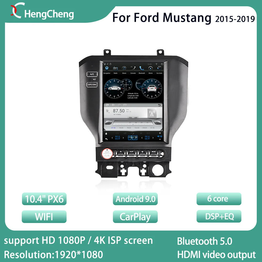 Для Ford Mustang 2015-2019 умный мультимедийный видеоплеер радио GPS Тесла стиль Навигация