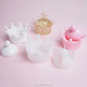 

New DIY Storage Box Mold Crystal Epoxy Set Table Decoration Jewelry Three-dimensional Crown Silicone Molds Jy15 20 Dropship