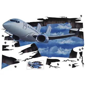 

3D Stream Floor Wall Sticker Removable Mural Decals Vinyl Art Living Room Decor (Airplane)