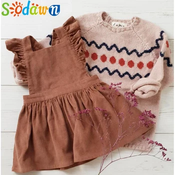 

Sodawn Summer Kids Girl Dress American Style New Baby Sleevelss Strape Corduroy Princess 2019 Spring Autumn Children Clothing