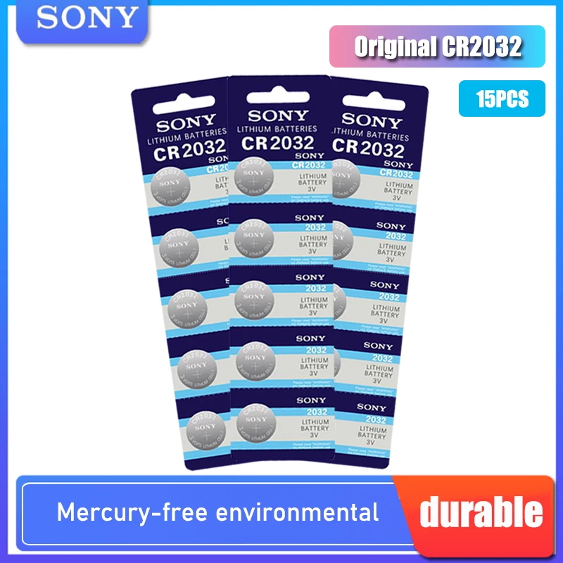 15 Uds. Baterías de botón originales SONY cr2032 3V batería de botón de litio para reloj Calculadora de Control remoto cr2032